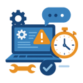 service urgency software blue and orange tones no letters titles no background no people-1